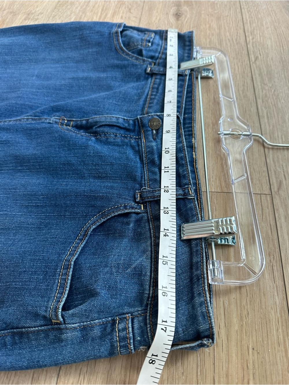 Old Navy Dark Blue Denim Classic Midi Skirt/ Jean Skirt - Picture 3 of 6